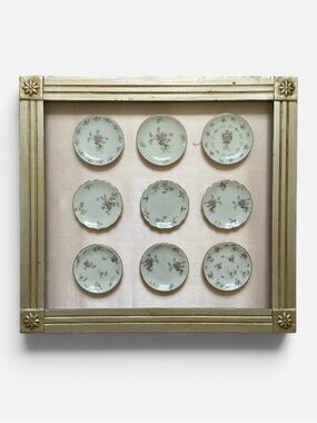 Simply Shabby Chic Rachel Ashwell Shadowbox Mini Plates Floral Distressed